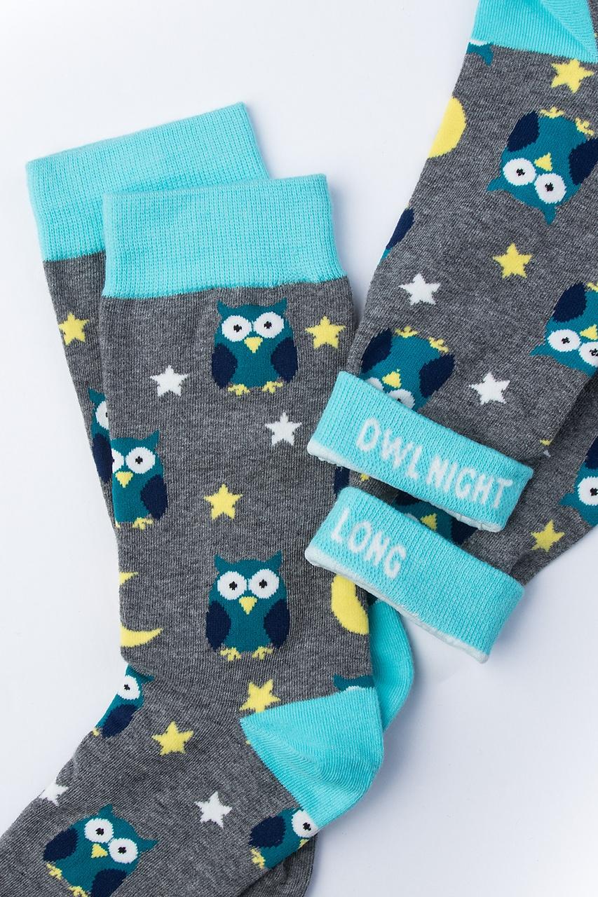 Alynn Owl Night Long Gray Women's Sock