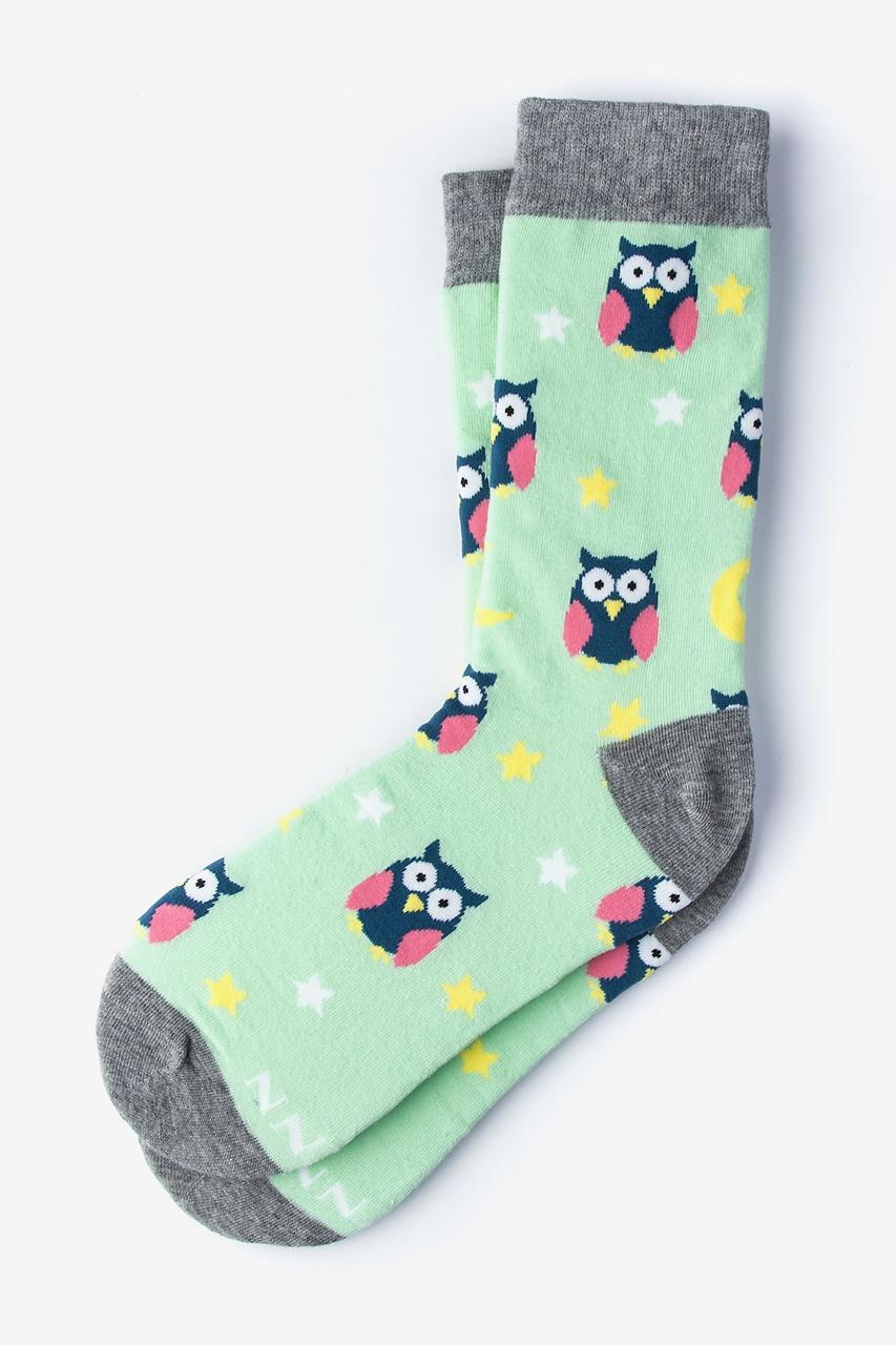 alynn Owl Night Long mint green Women's Sock