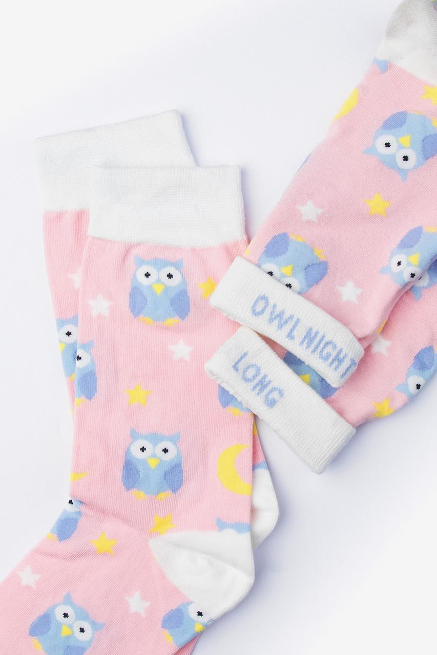 Alynn Owl Night Long Pink Women's Sock