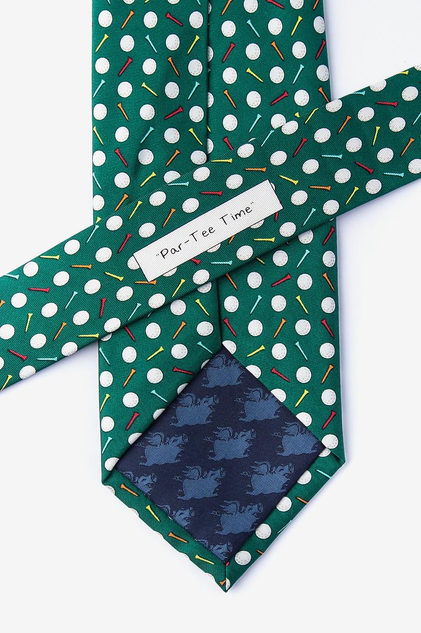 Alynn Par-Tee Time Green 100% Silk Extra Long Tie