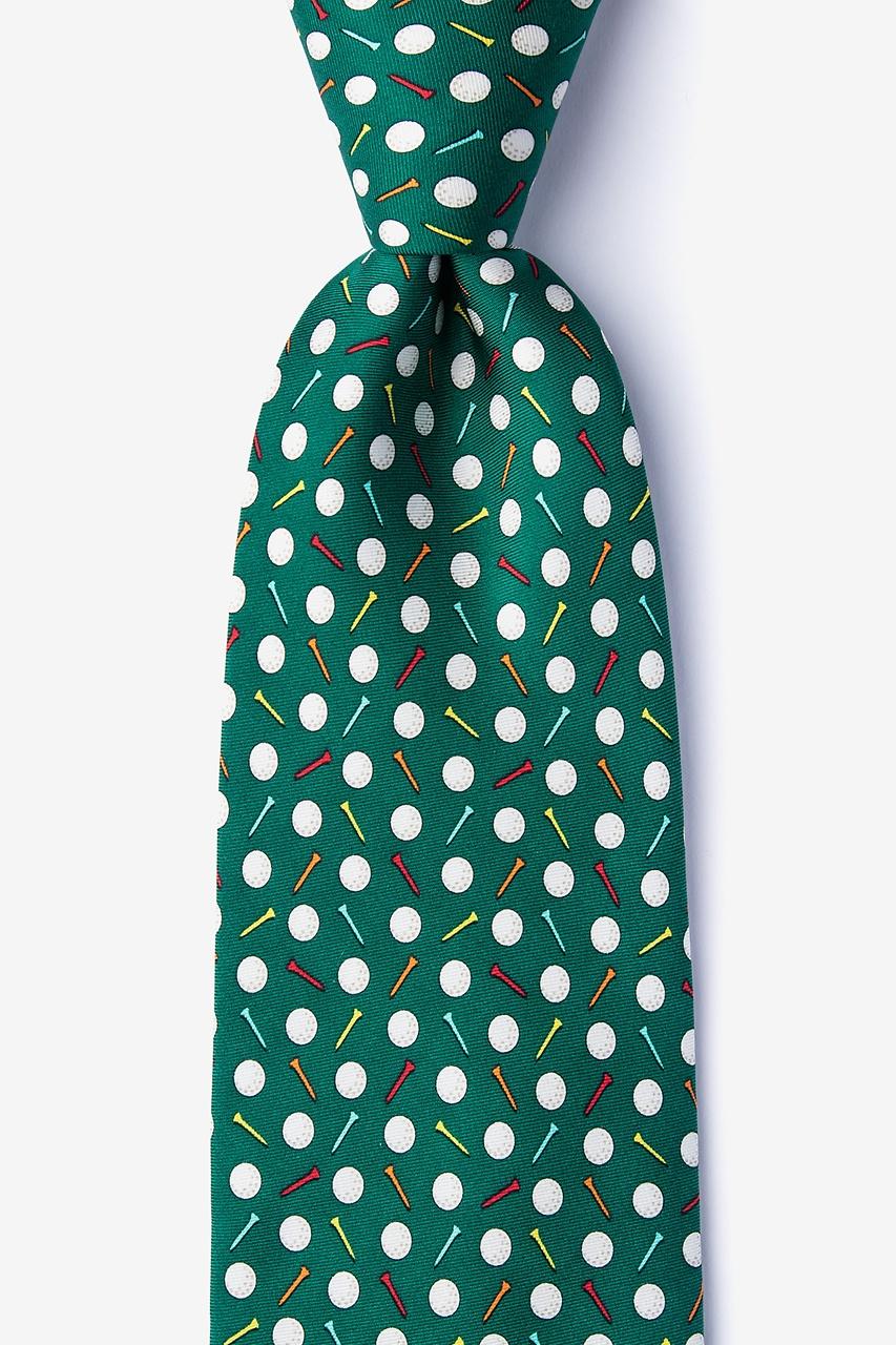 alynn Par-Tee Time green 100% silk Extra Long Tie