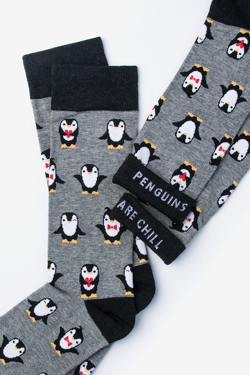 Alynn Penguins Are Chill Heather Gray Sock