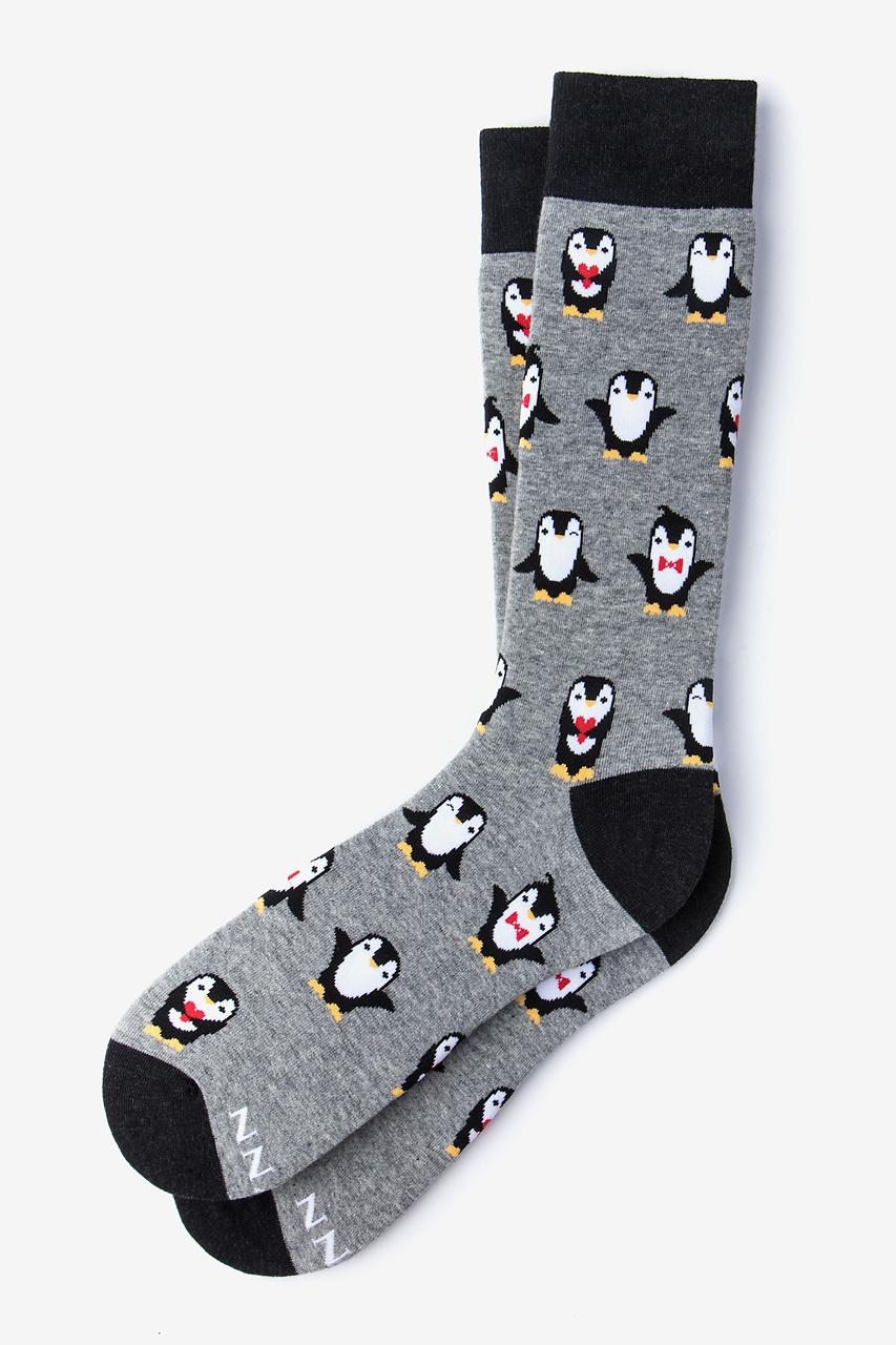 alynn Penguins are Chill heather gray Sock