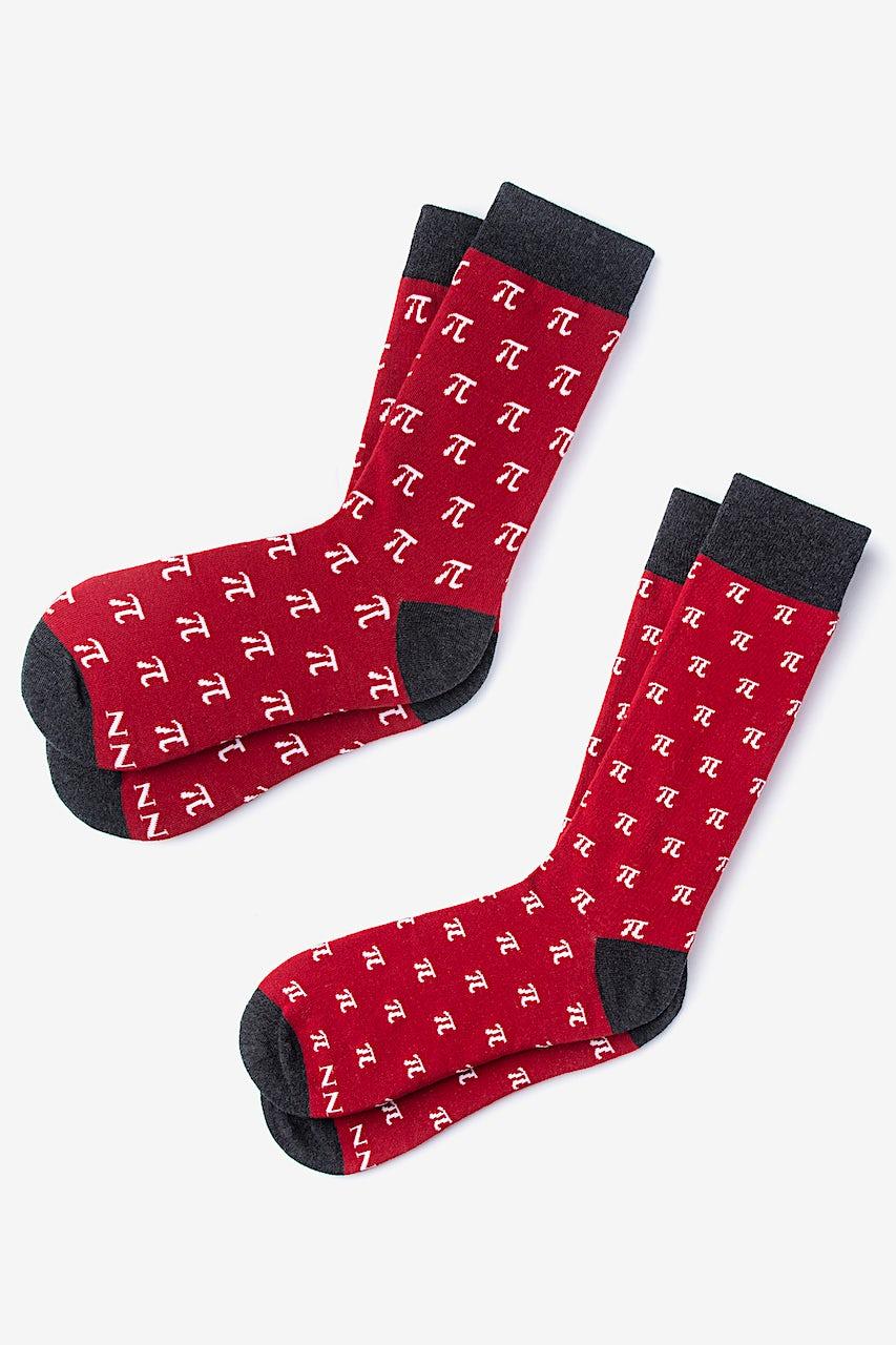 alynn Pi Is Forever red His & Hers Socks