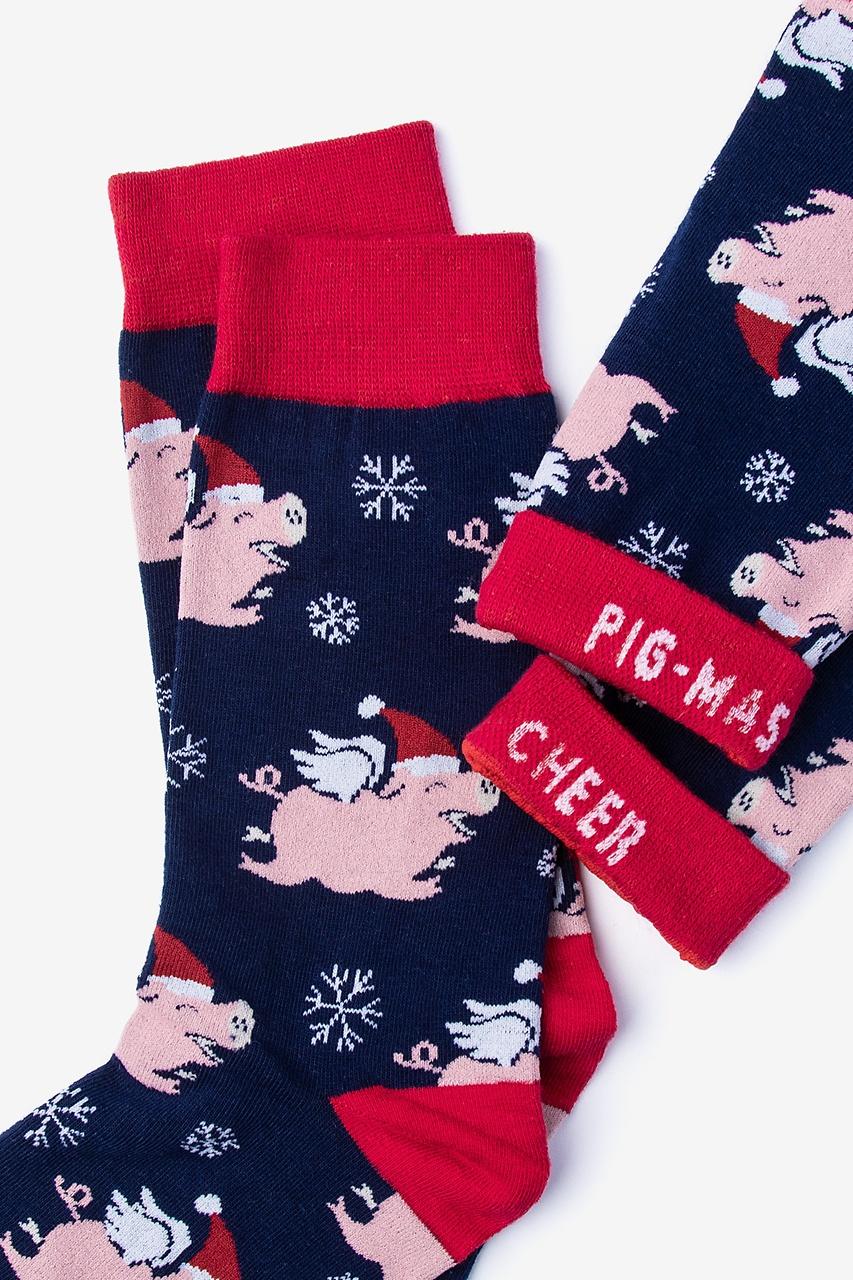 Alynn Pig-Mas Cheer Navy Blue Women's Sock