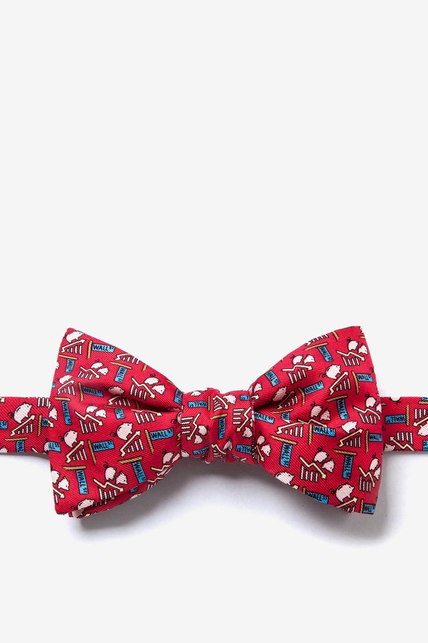 alynn Piggy Went to Market red Self-Tie Bow Tie