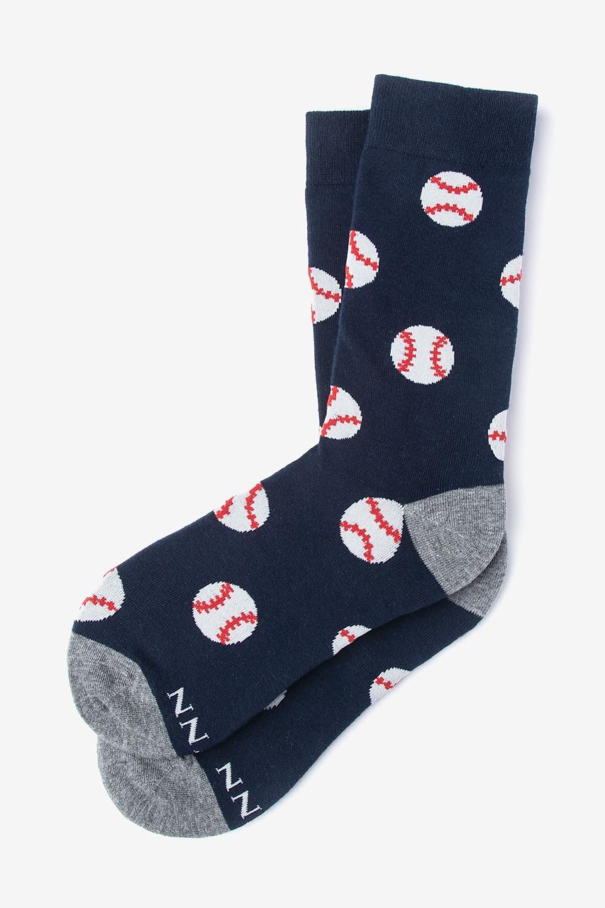 alynn Pitch Please | Baseball Navy Blue Women's Sock
