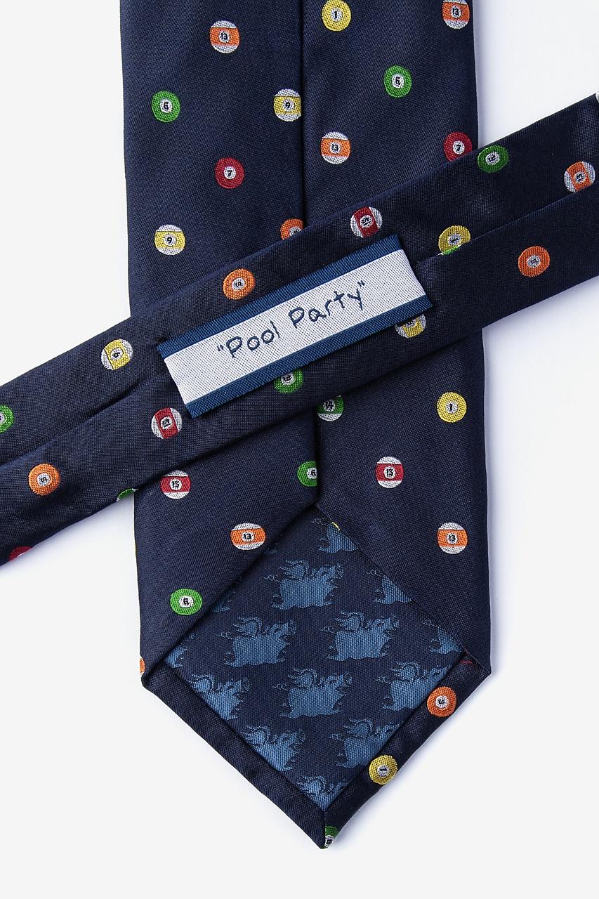 Alynn Pool Party Navy Blue 100% Silk Extra Long Tie