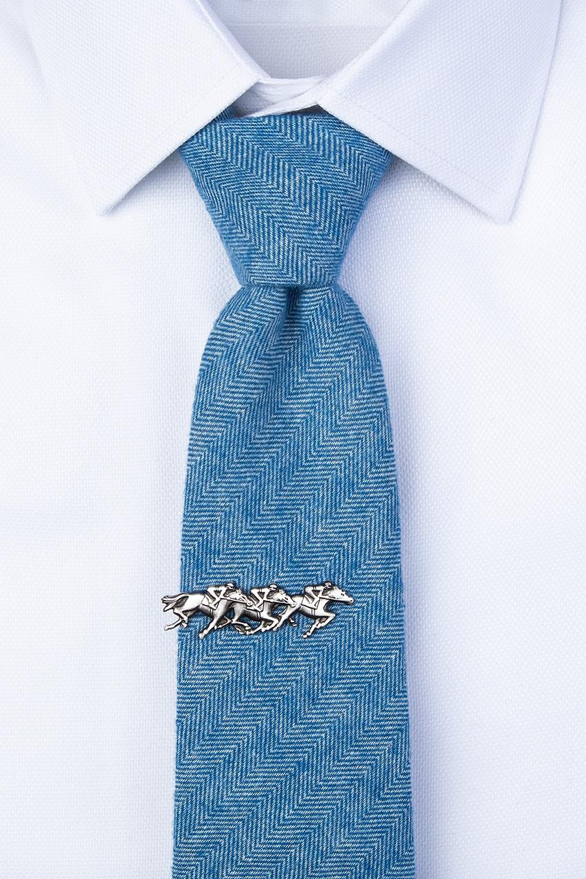 Alynn Race Day Antiqued Silver Tie Bar