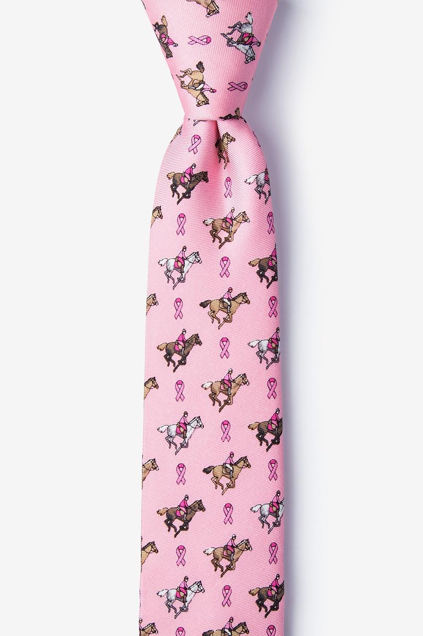 alynn Race for the Cure pink 100% silk Skinny Tie