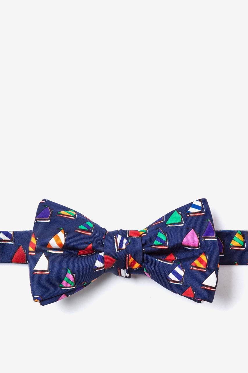 alynn Rainbow Fleet Navy Blue Self-Tie Bow Tie