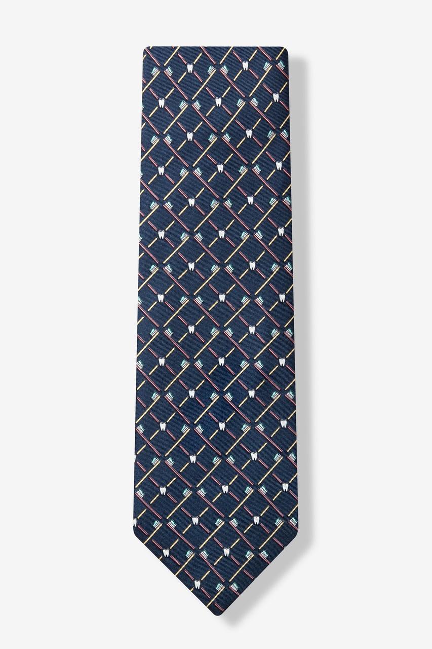 Alynn Real Dentists Wear Plaid Gray 100% Silk Tie
