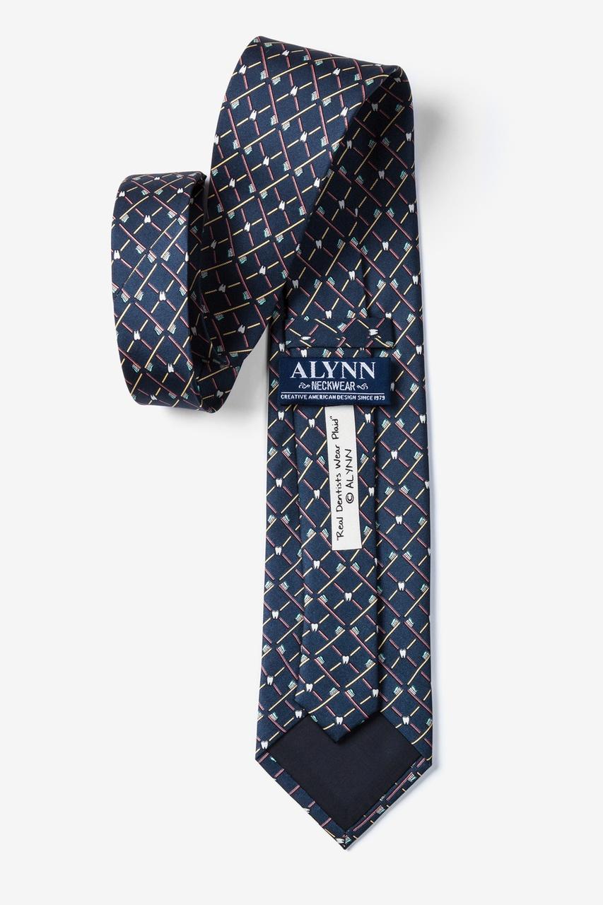 Alynn Real Dentists Wear Plaid Gray 100% Silk Tie