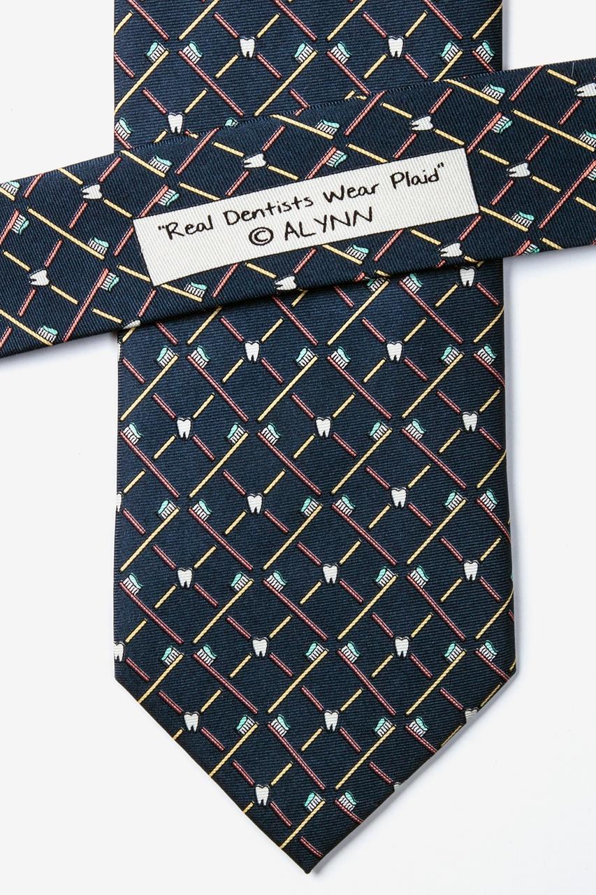 Alynn Real Dentists Wear Plaid Gray 100% Silk Tie