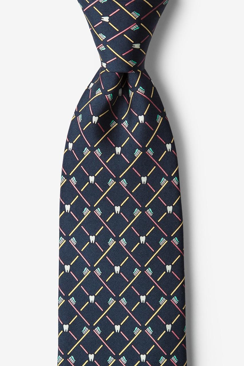 alynn Real Dentists Wear Plaid gray 100% silk Tie