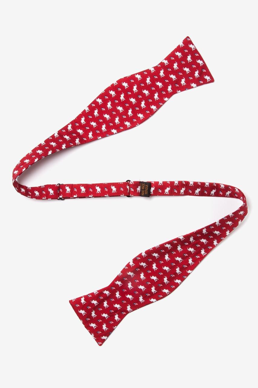 Alynn Republican Elephants Red Self-Tie Bow Tie
