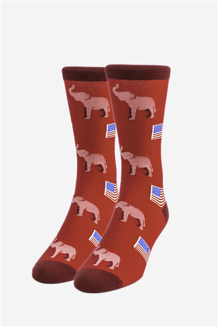 Alynn Republican Elephants Red Sock