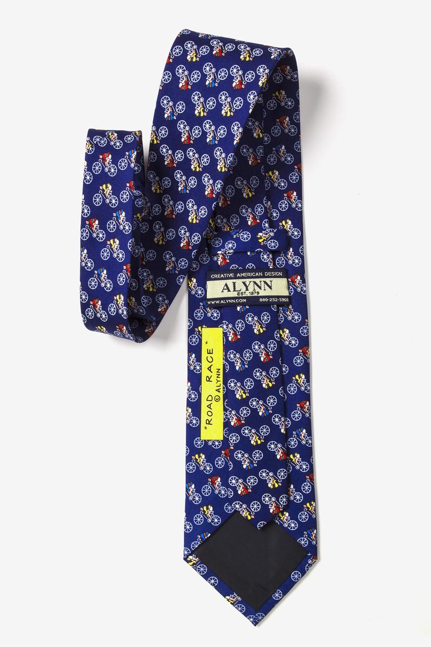 Alynn Road Race Navy Blue 100% Silk Tie