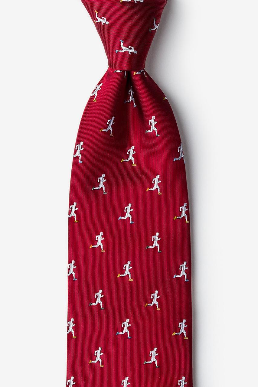 alynn Runner's High burgundy 100% silk Tie