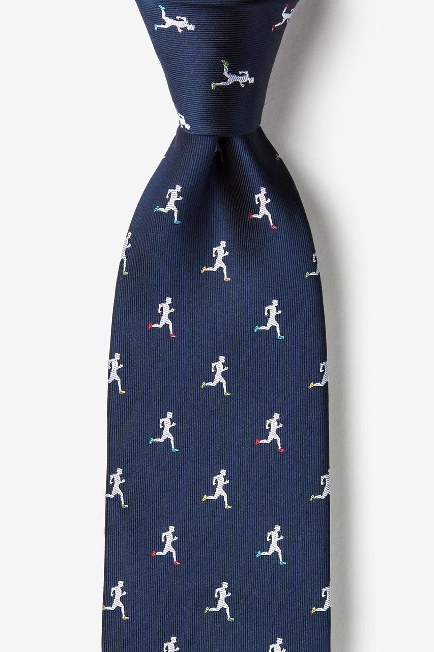 alynn Runner's High Navy Blue 100% silk Tie