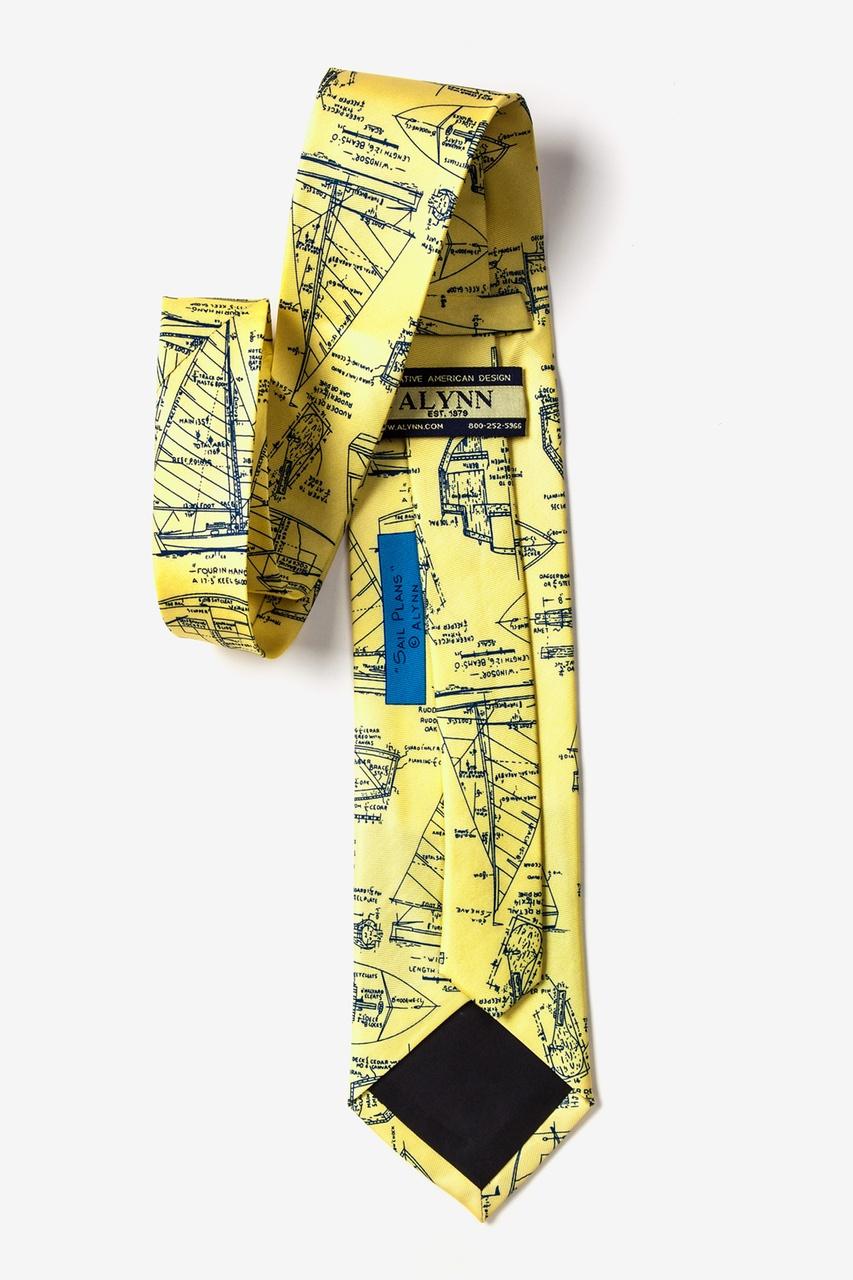 Alynn Sail Plans Yellow 100% Silk Tie