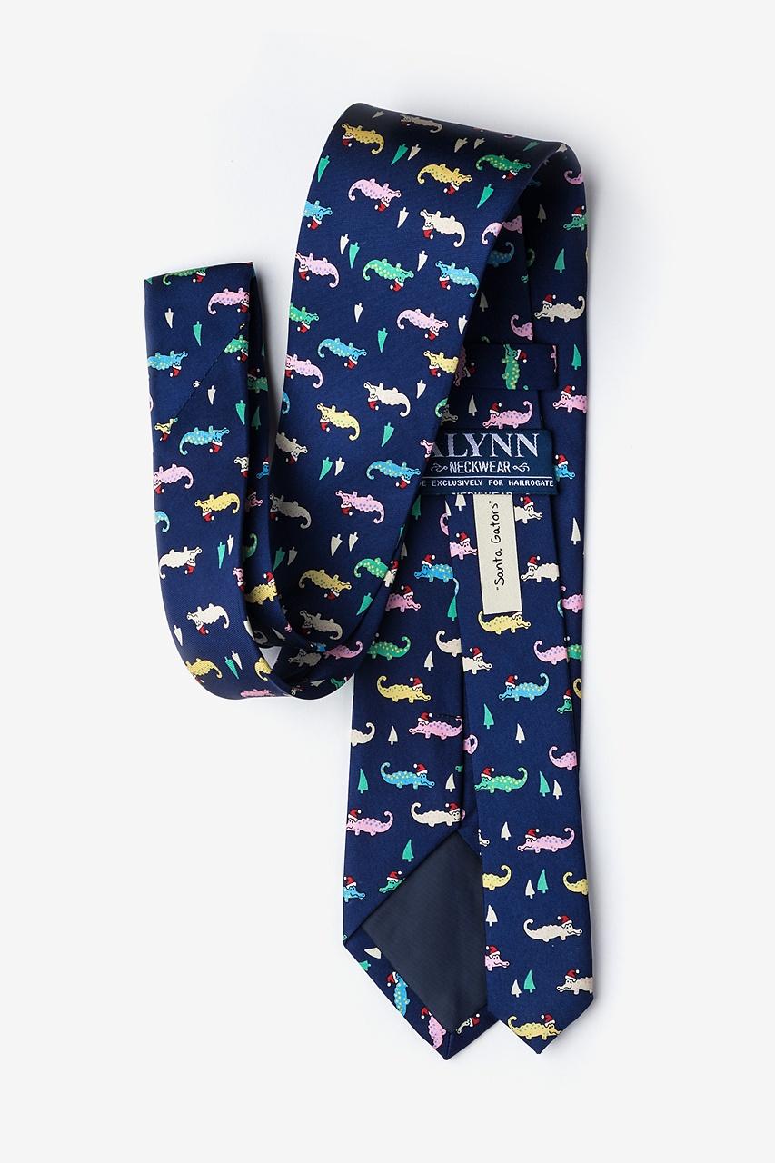 Alynn Santa Gators Navy Blue 100% Silk Tie