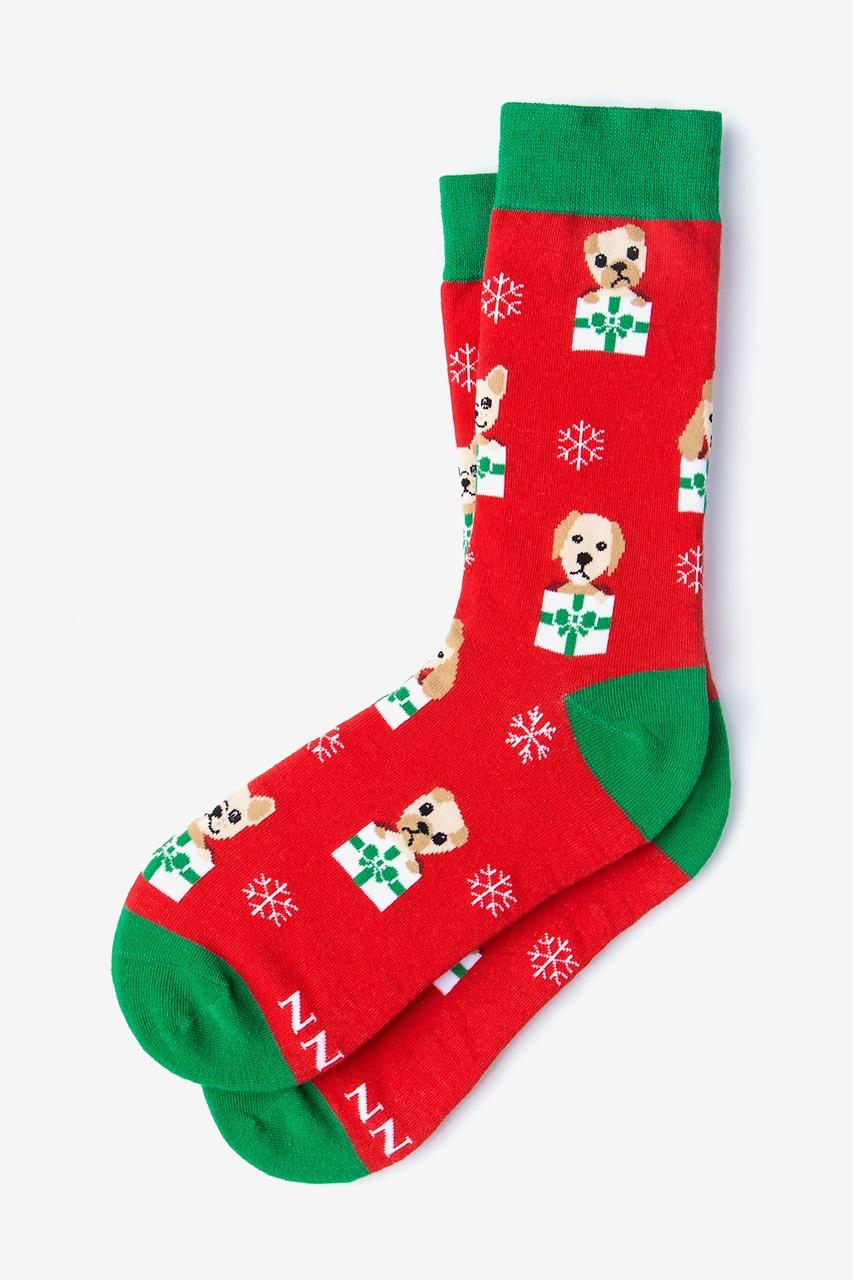 alynn Santa's Li'l Yelpers red Women's Sock