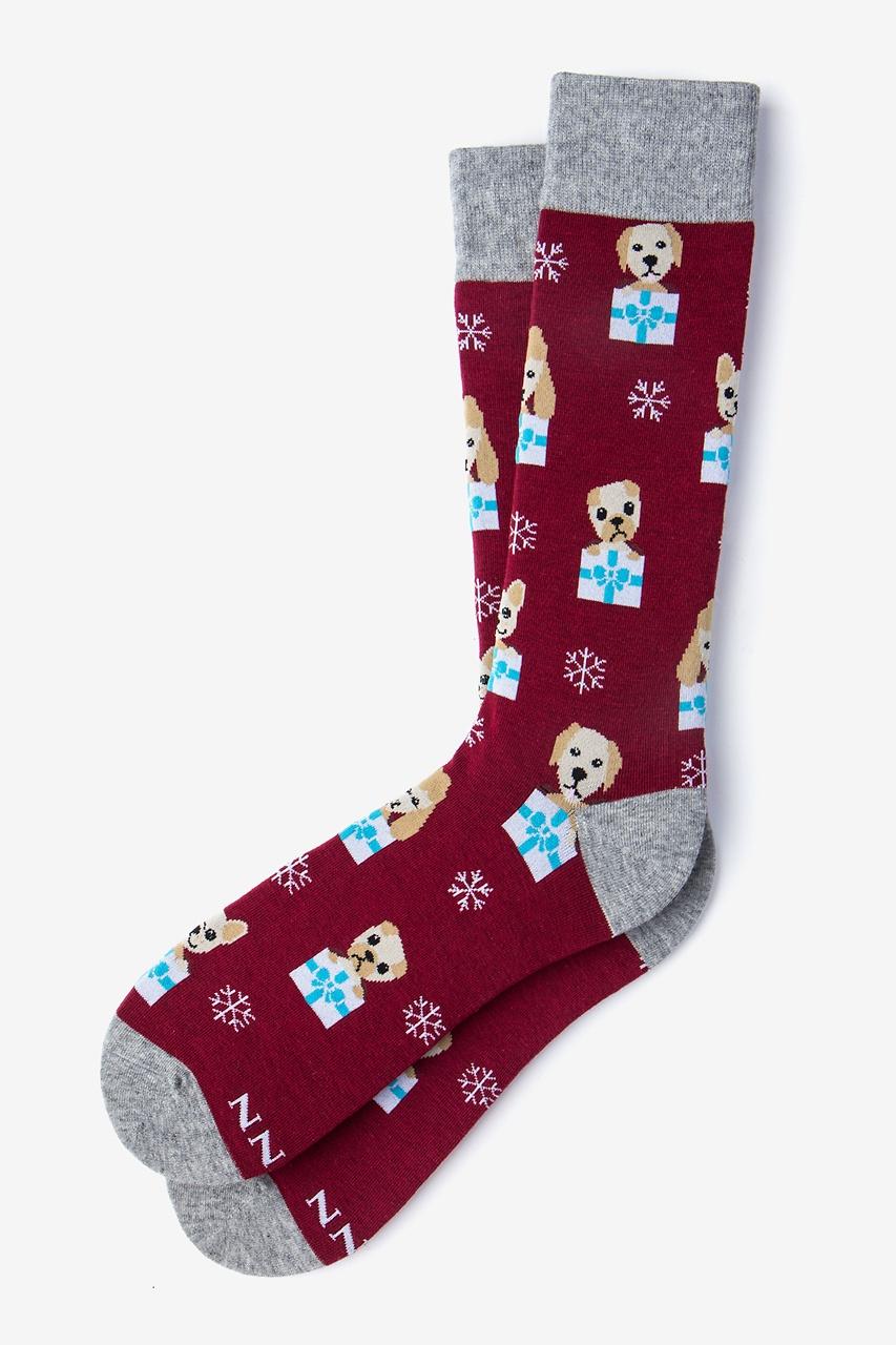 alynn Santa's Lil' Yelpers burgundy Sock