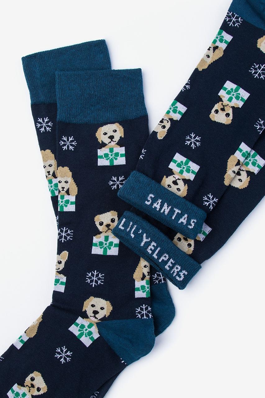 Alynn Santa's Lil' Yelpers Navy Blue Sock