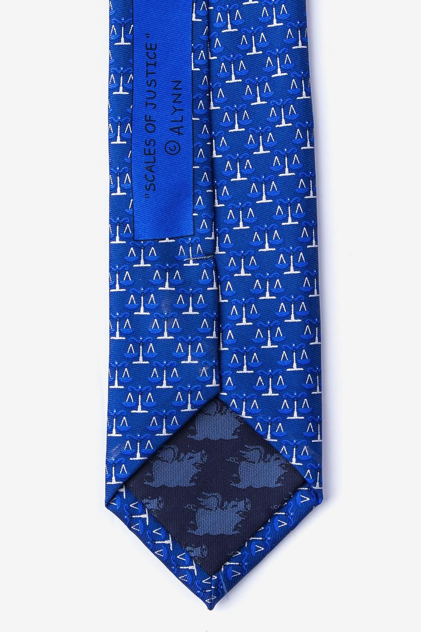 Alynn Scales Of Justice Blue 100% Silk Skinny Tie