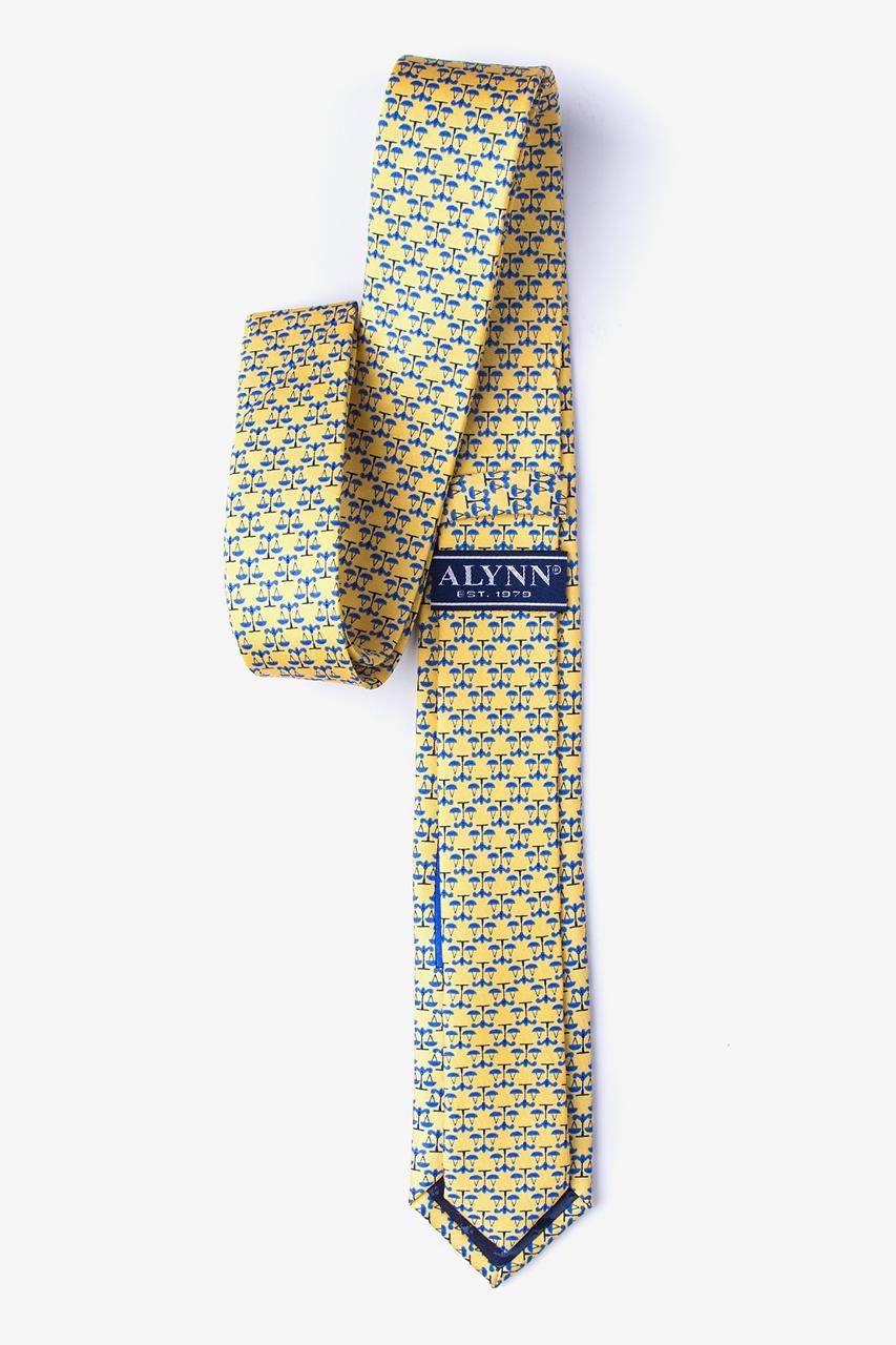 Alynn Scales Of Justice Yellow 100% Silk Skinny Tie