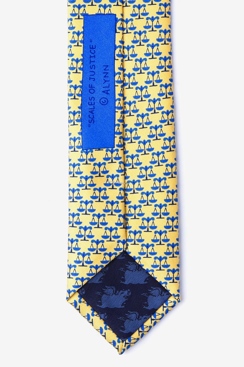 Alynn Scales Of Justice Yellow 100% Silk Skinny Tie