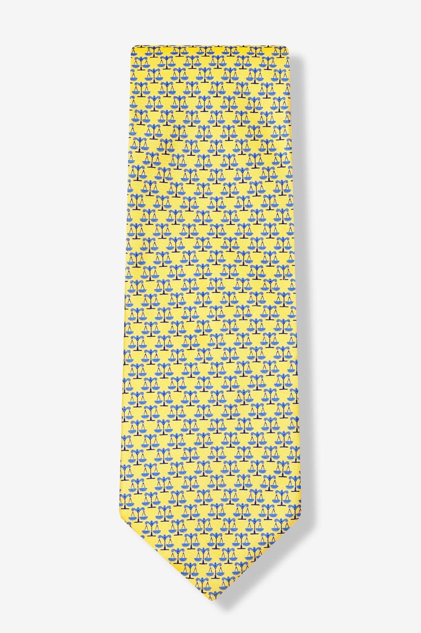 Alynn Scales Of Justice Yellow 100% Silk Tie