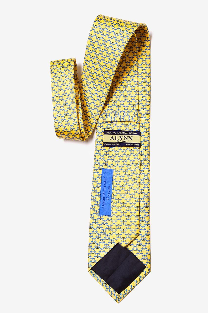 Alynn Scales Of Justice Yellow 100% Silk Tie