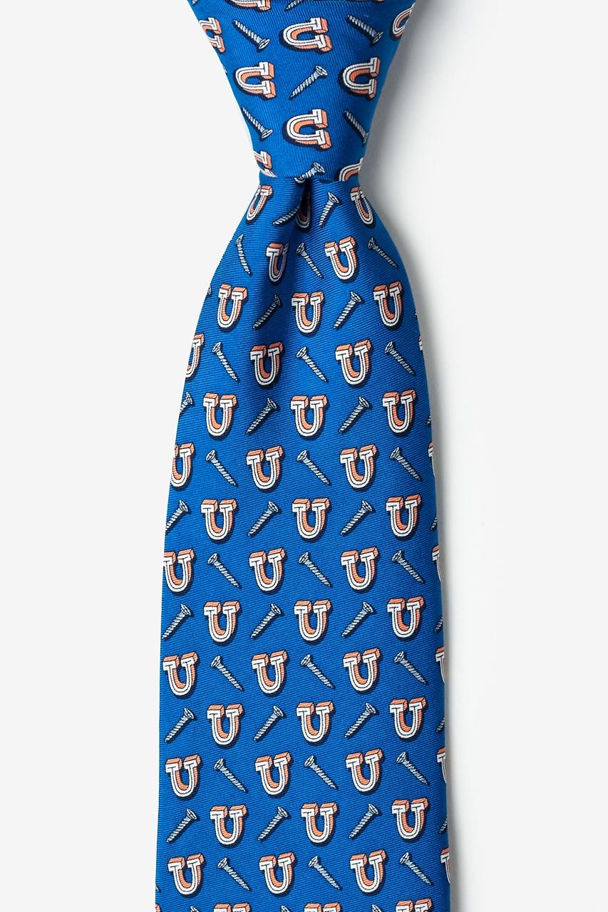 alynn Screw U Navy Blue 100% silk Tie