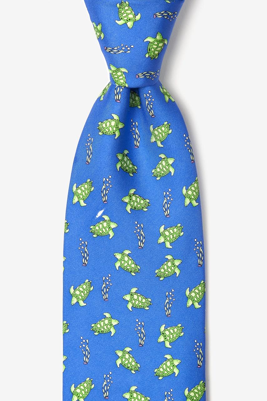 alynn Sea Turtles blue 100% silk Tie