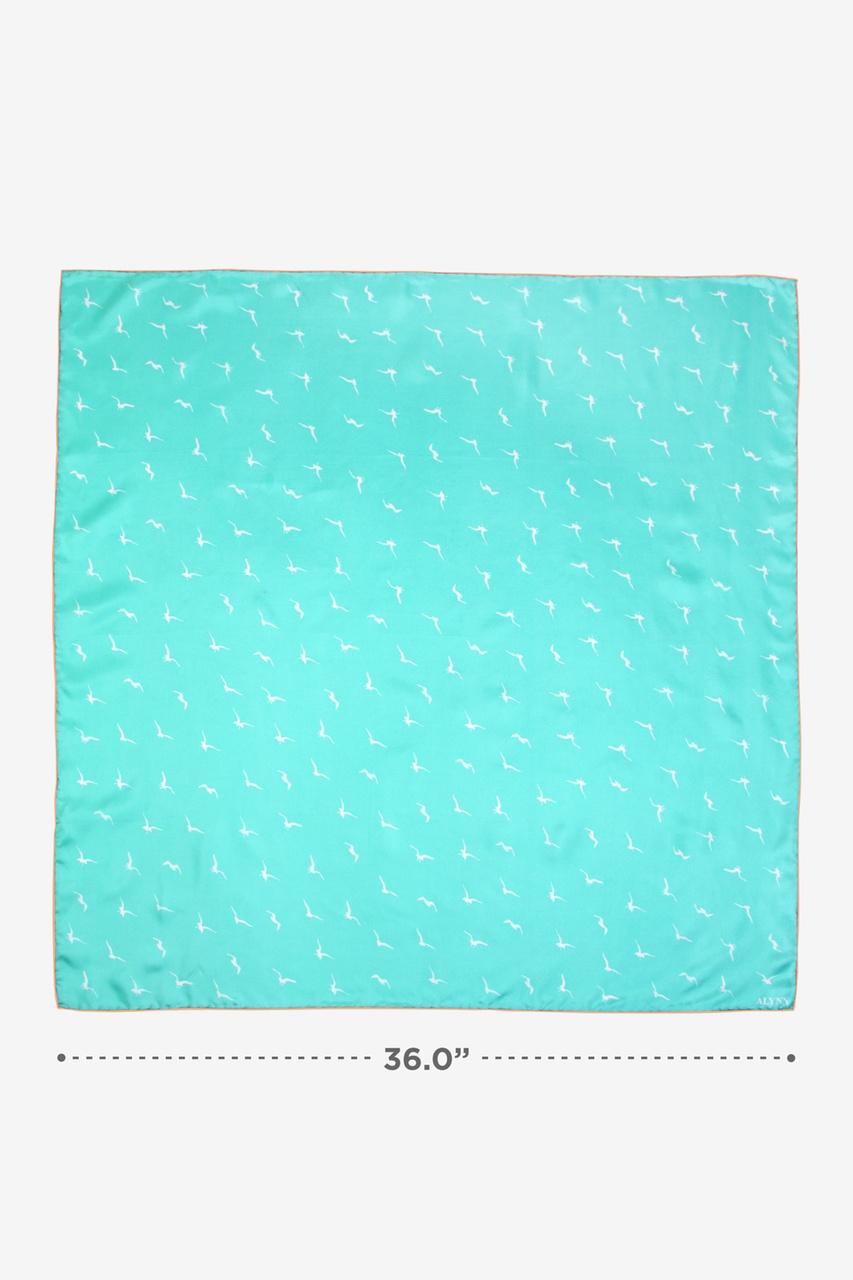 Alynn Seagull Silhouettes Aqua Square Scarf