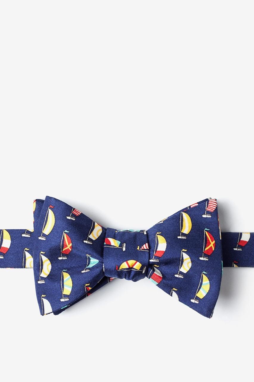 Alynn Seas The Day Navy Blue Self-Tie Bow Tie