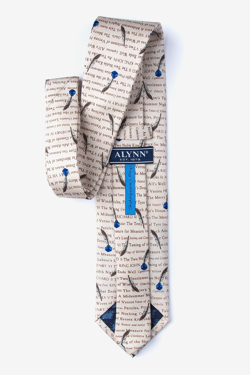 Alynn Shakespeare's Plays Cream 100% Silk Tie