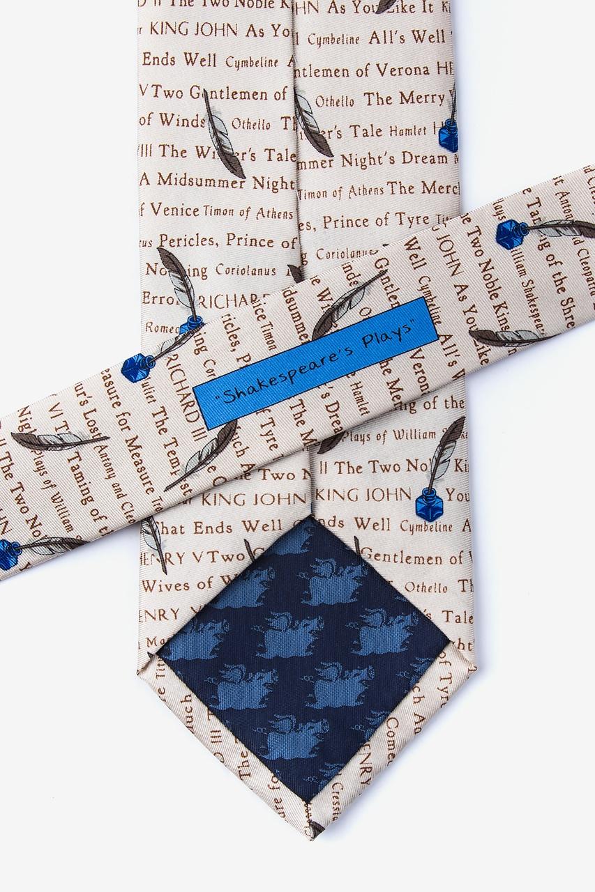 Alynn Shakespeare's Plays Cream 100% Silk Tie