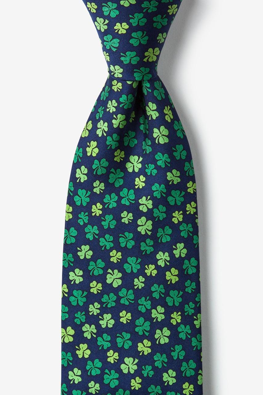 alynn Shamrock'd Navy Blue 100% silk Tie