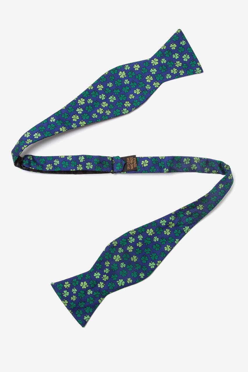 Alynn Shamrock'd Navy Blue Self-Tie Bow Tie