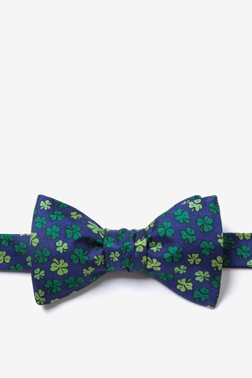 alynn Shamrock'd Navy Blue Self-Tie Bow Tie