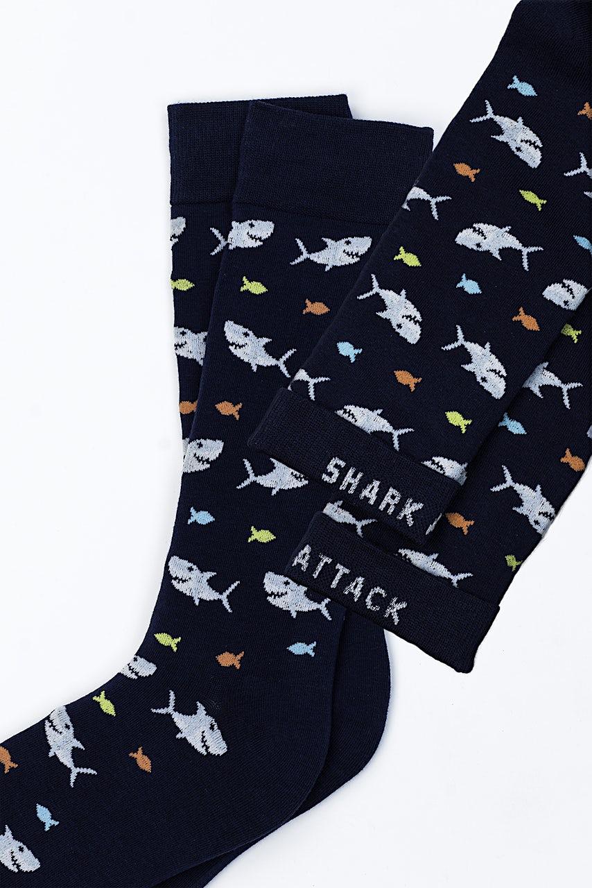 Alynn Shark Attack Navy Blue Sock