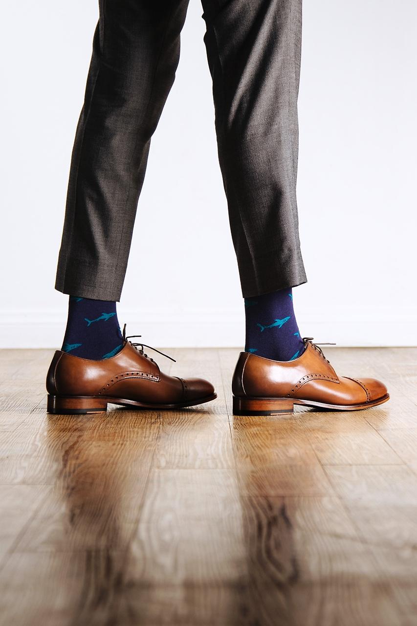 Alynn Shark Bait Navy Blue Sock