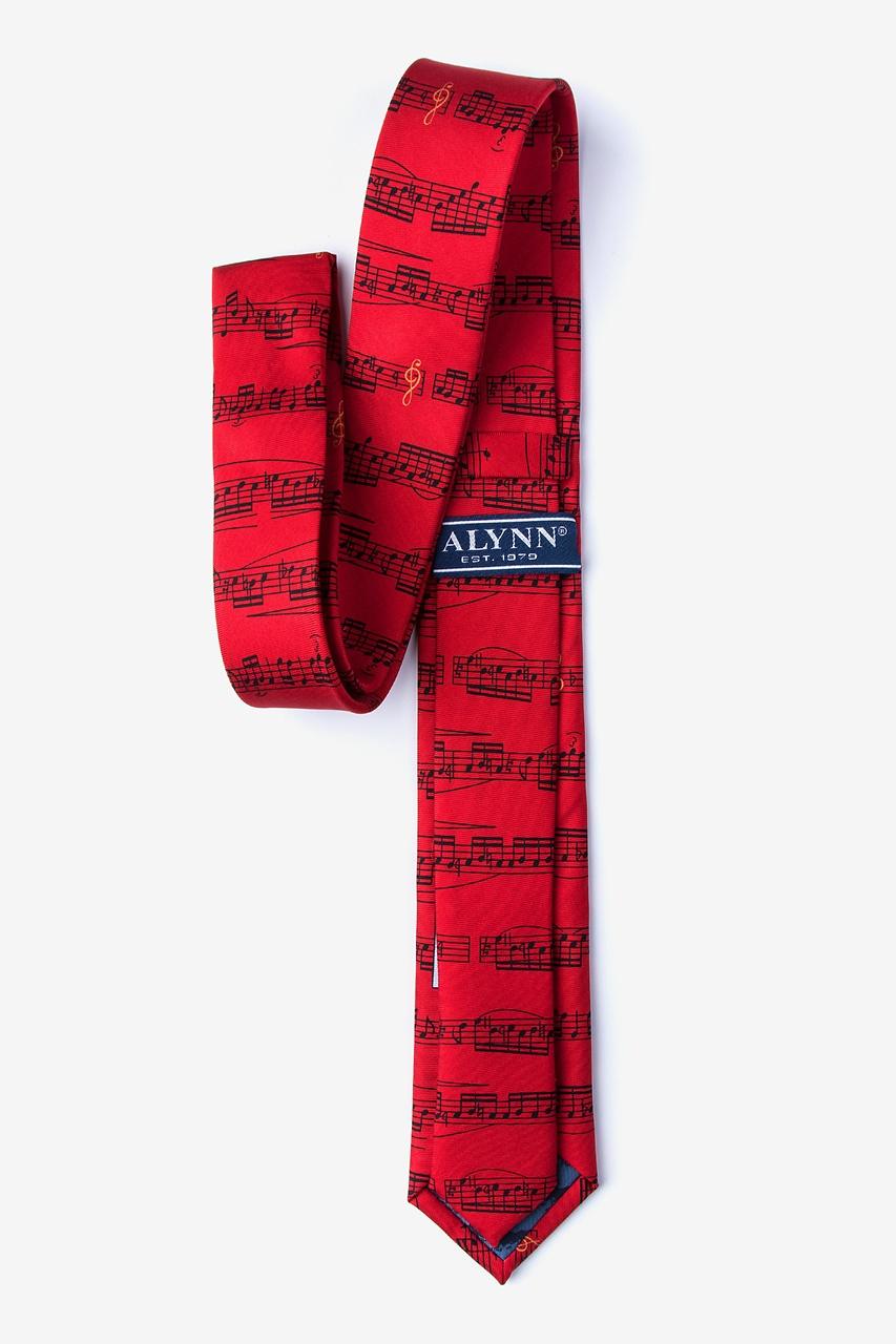 Alynn Sheet Music Red 100% Silk Skinny Tie
