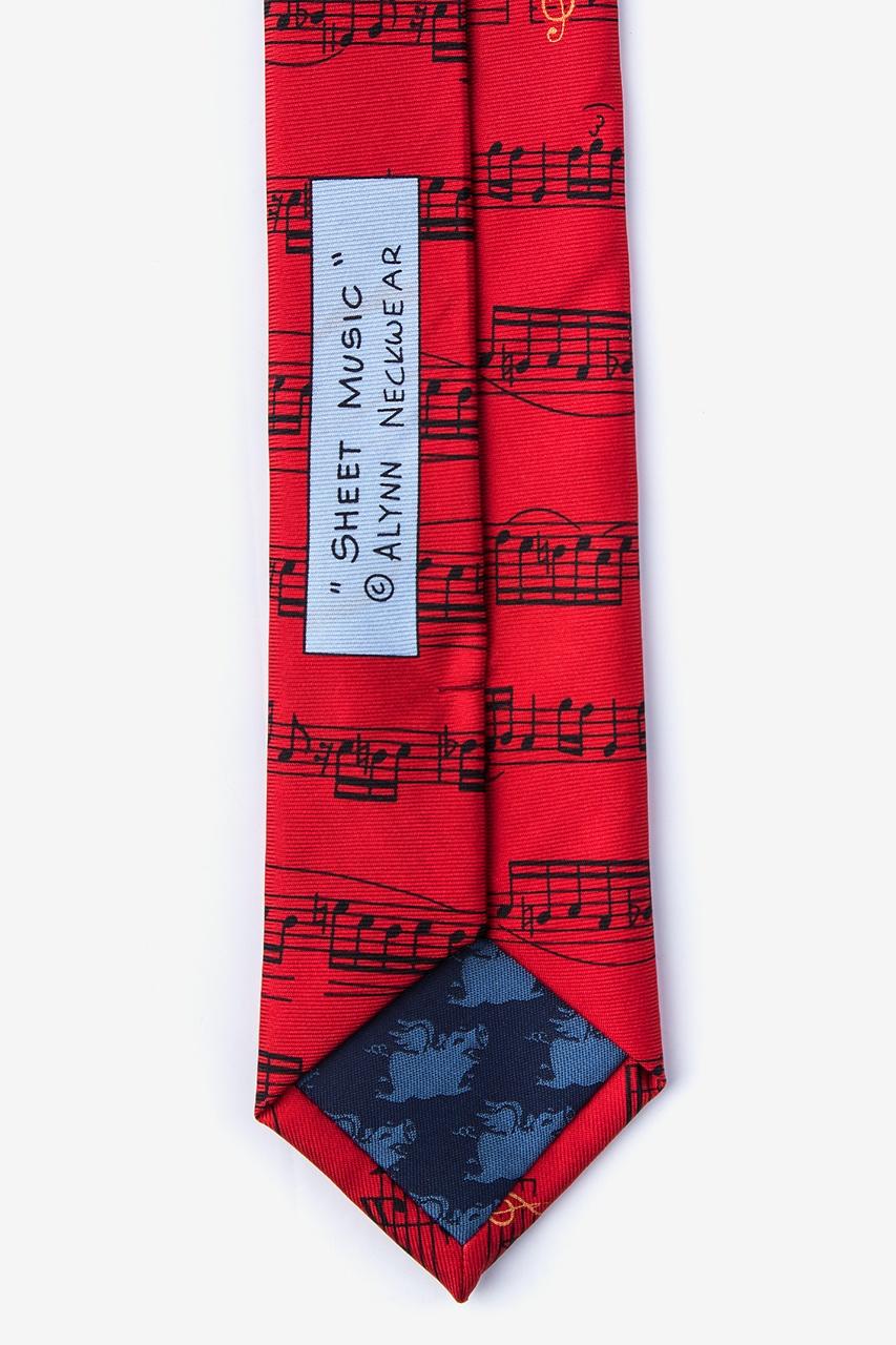 Alynn Sheet Music Red 100% Silk Skinny Tie