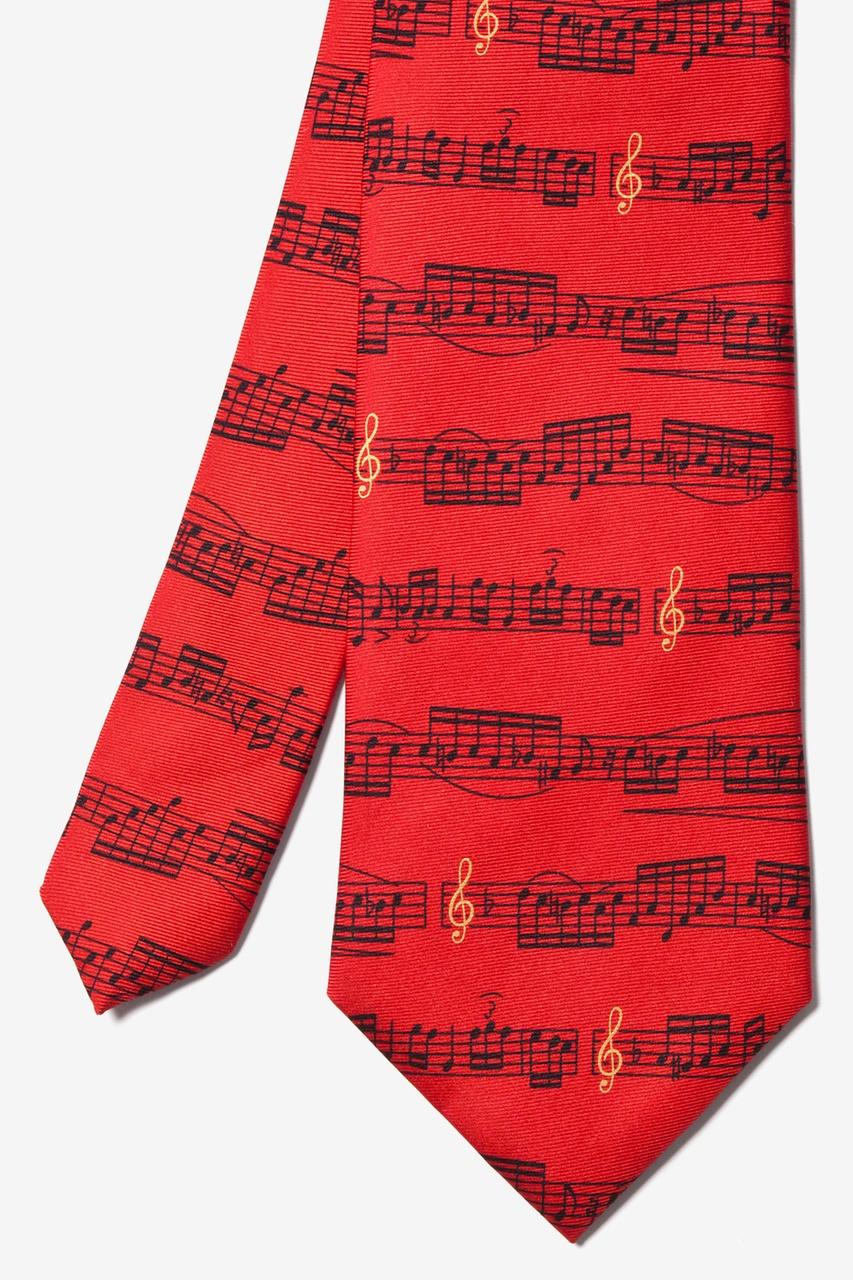 Alynn Sheet Music Red 100% Silk Tie