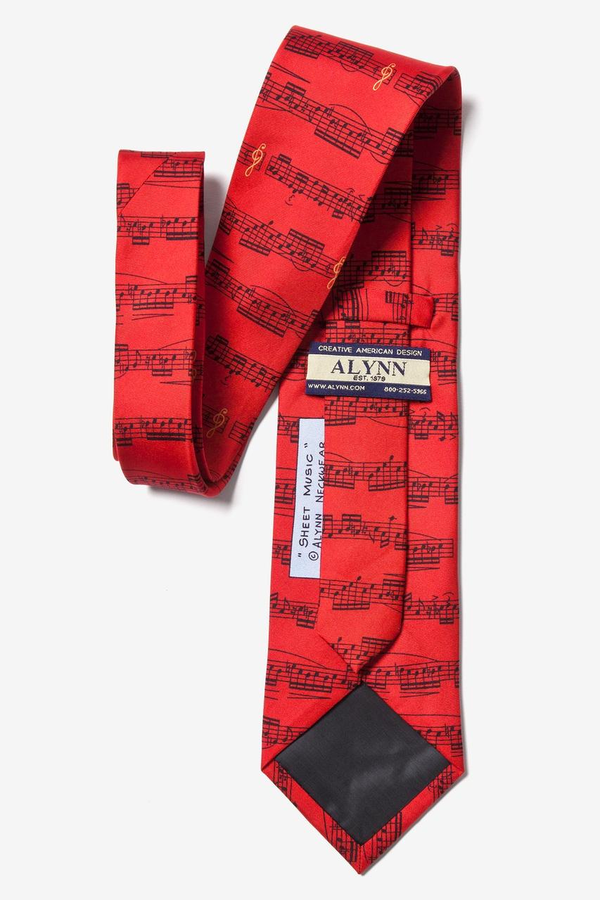 Alynn Sheet Music Red 100% Silk Tie