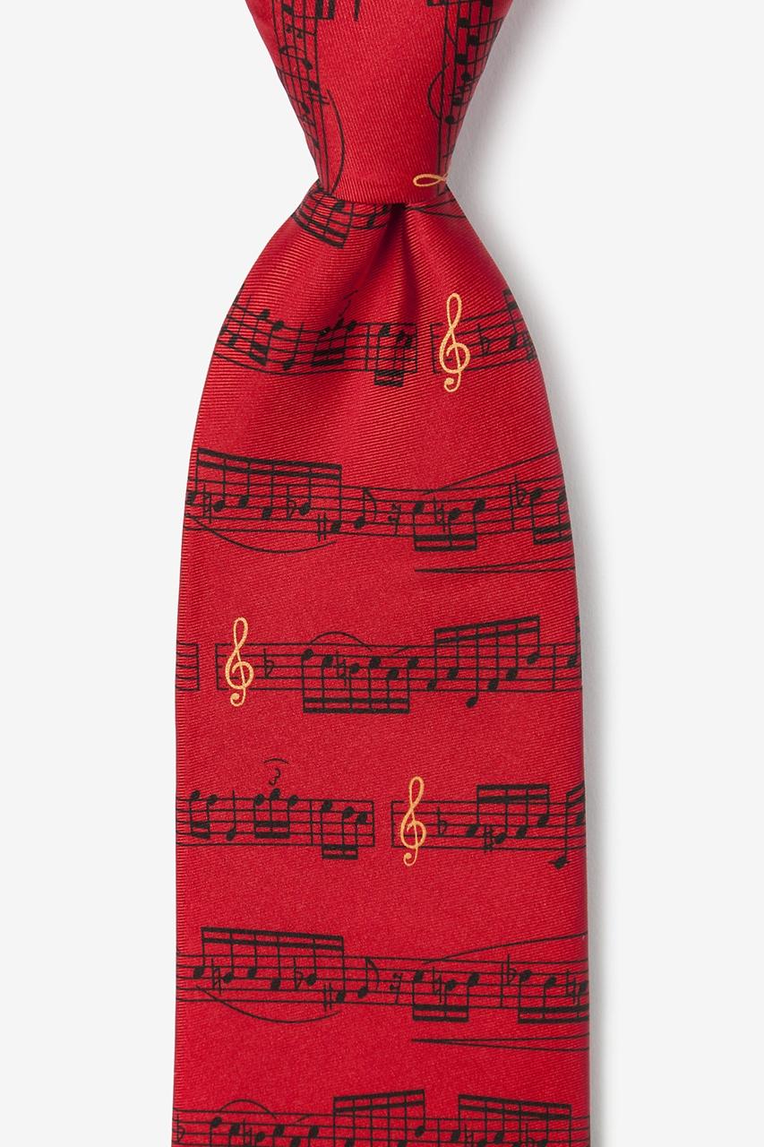 alynn Sheet Music red 100% silk Tie